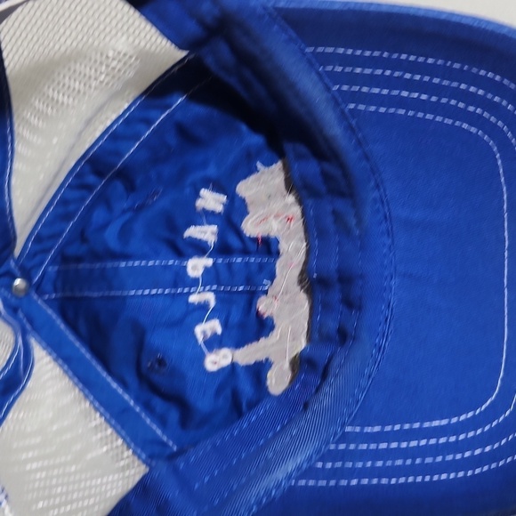 Naples Florida blue orange clear white mess trucker hat Marco Destin strap back - Picture 6 of 9